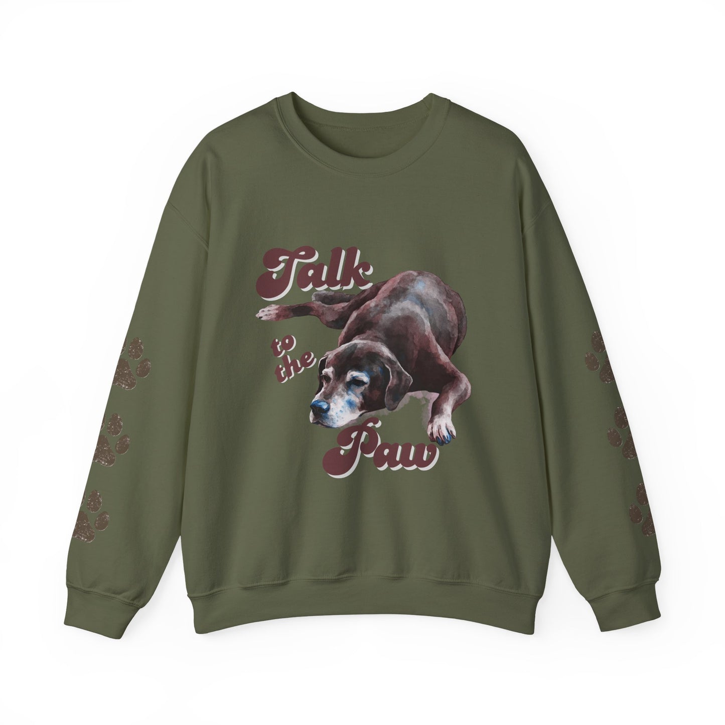 Talk to the Paw Sweatshirt | Funny Dog Lover Hoodie with Paw Print Sleeves