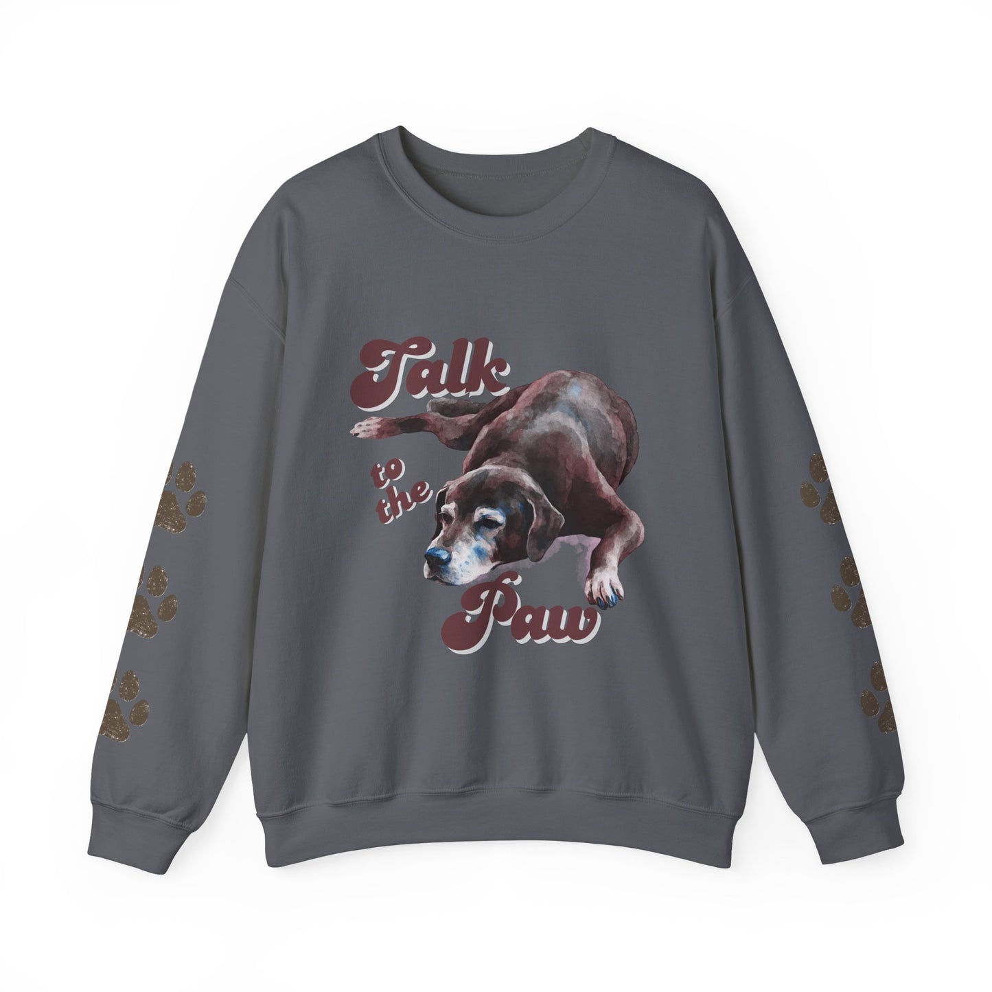 Talk to the Paw Sweatshirt | Funny Dog Lover Hoodie with Paw Print Sleeves