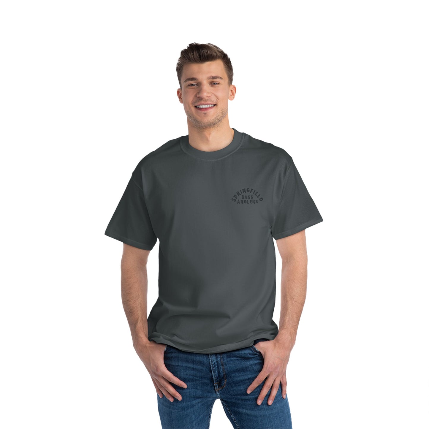 Springfield Bass Anglers T-Shirt - Hanes Patriotic Bass Fishing T-Shirt – American Flag Watercolor Fish Tee