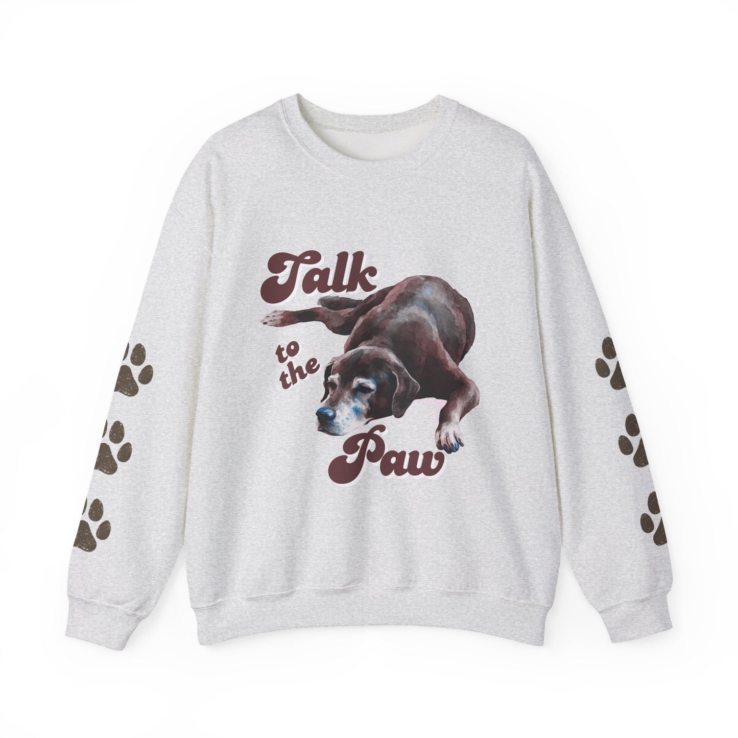 Talk to the Paw Sweatshirt | Funny Dog Lover Hoodie with Paw Print Sleeves