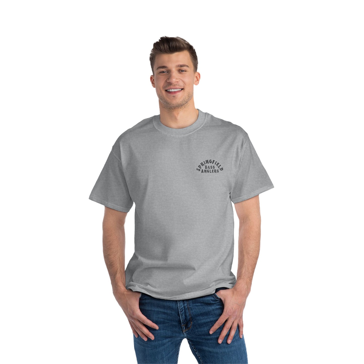 Springfield Bass Anglers T-Shirt - Hanes Patriotic Bass Fishing T-Shirt – American Flag Watercolor Fish Tee