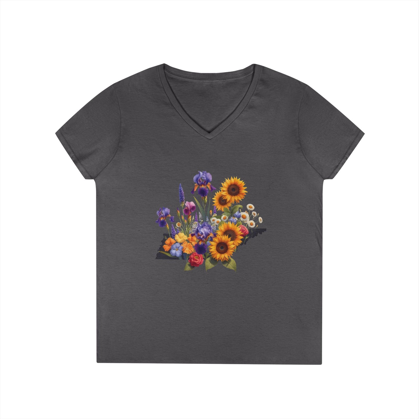 Tennessee Wildflowers State Outline Graphic Tee Gildan 5000L Women’s T-Shirt