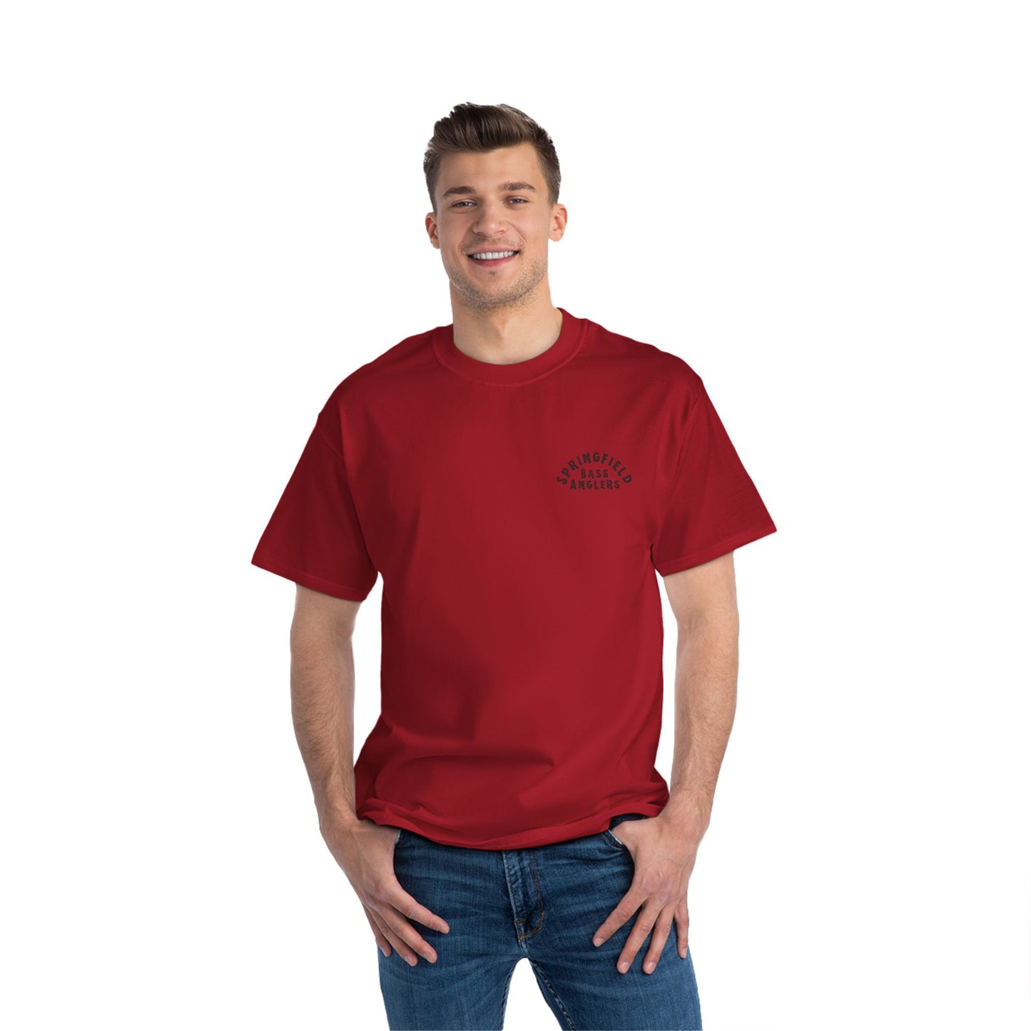 Springfield Bass Anglers T-Shirt - Hanes Patriotic Bass Fishing T-Shirt – American Flag Watercolor Fish Tee