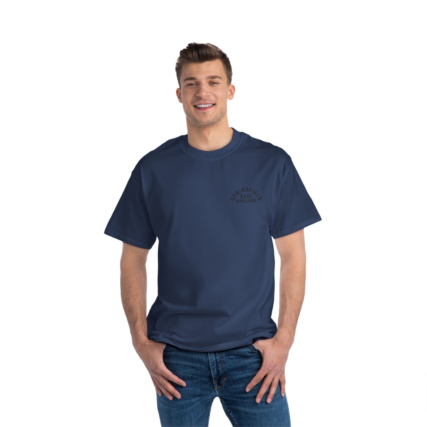 Springfield Bass Anglers T-Shirt - Hanes Patriotic Bass Fishing T-Shirt – American Flag Watercolor Fish Tee