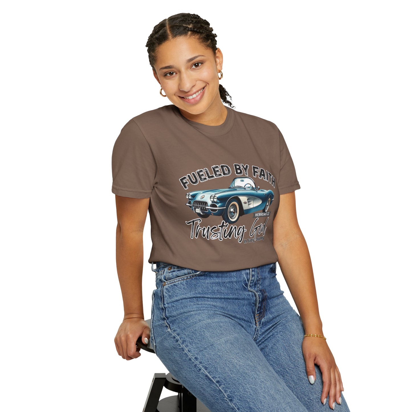 Fueled by Faith Corvette T-Shirt Trusting God | Hebrews 11 | Comfort Colors®
