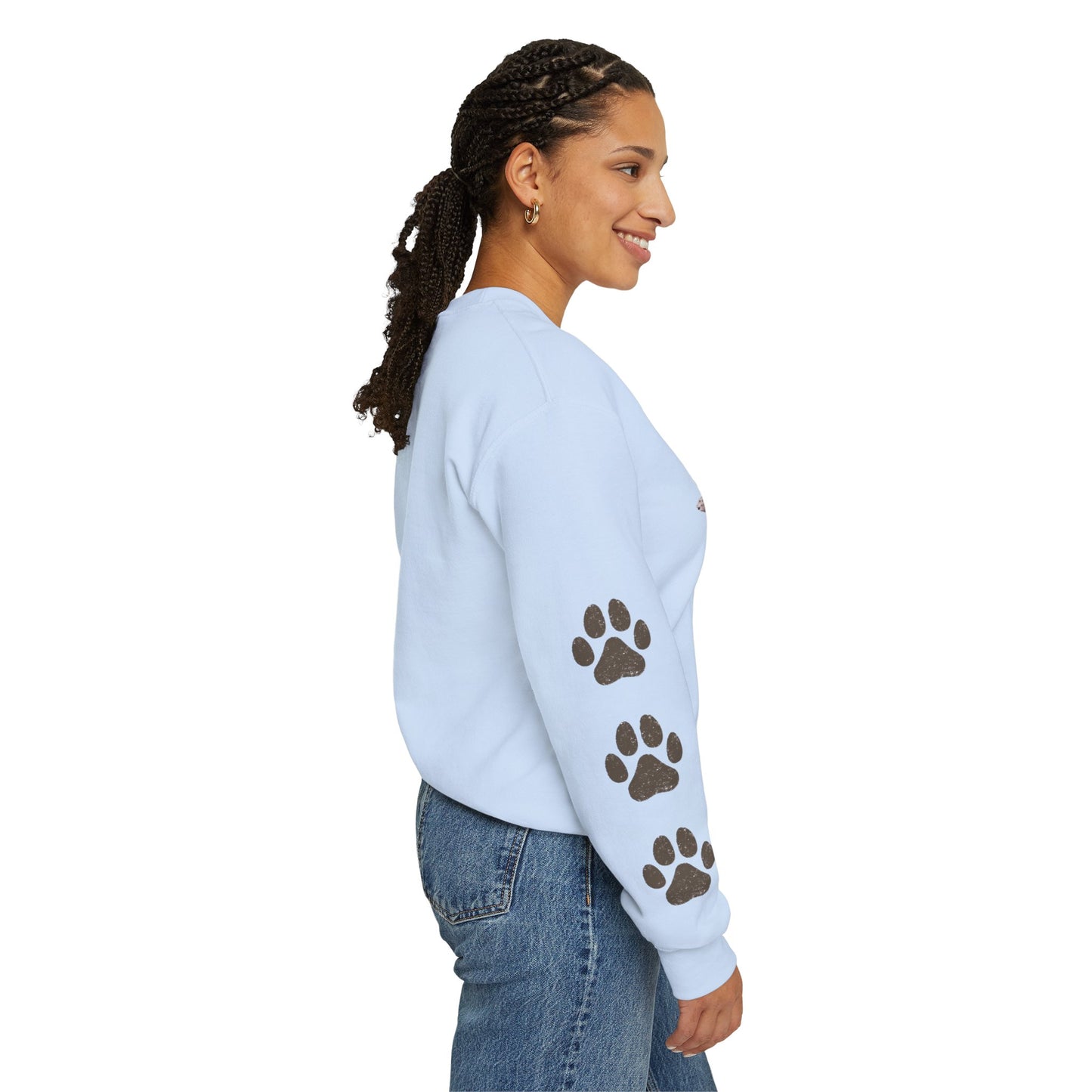 Talk to the Paw Sweatshirt | Funny Dog Lover Hoodie with Paw Print Sleeves