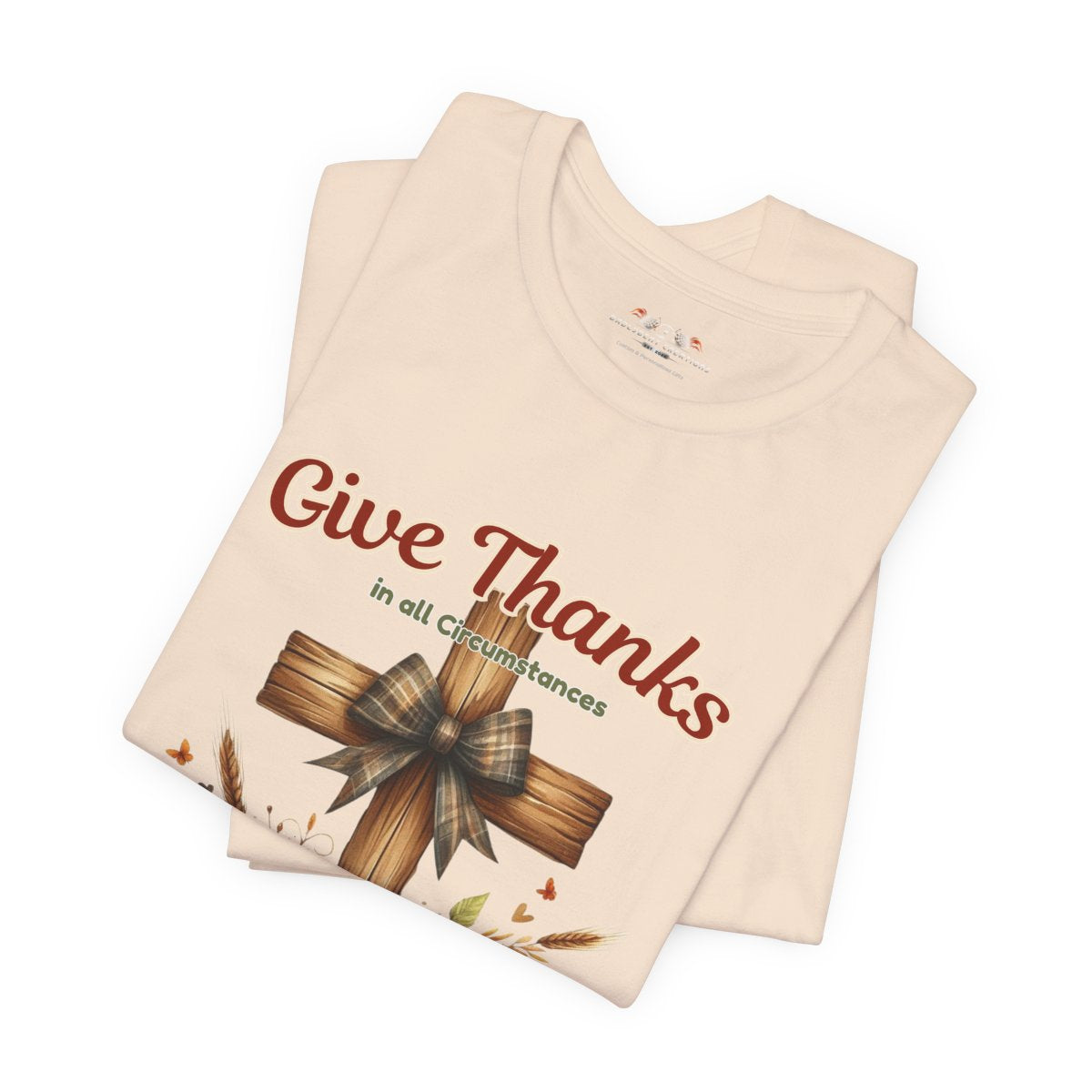 Bella + Canvas Christian Thanksgiving T-Shirt – Give Thanks Scripture Cross & Sunflowers