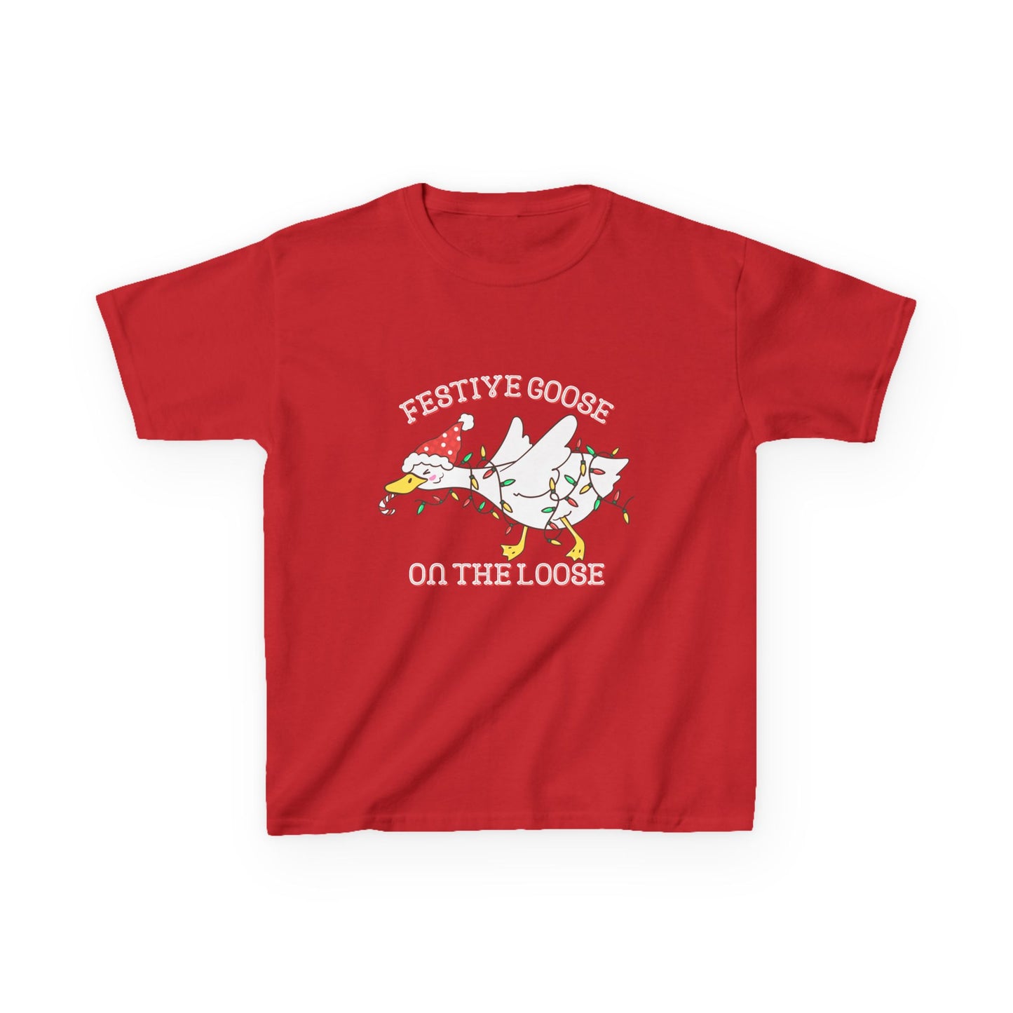 Festive Goose on the Loose Kids Christmas Shirt – Holiday Graphic Tee