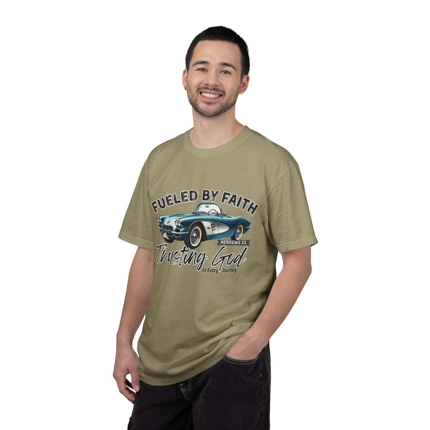 Fueled by Faith Corvette T-Shirt Trusting God | Hebrews 11 | Comfort Colors®