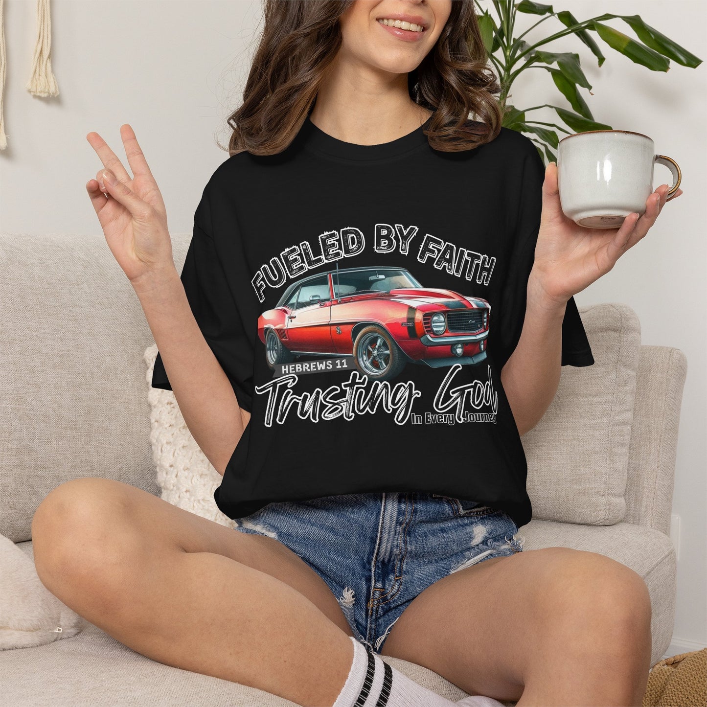 Fueled by Faith Camaro T-Shirt Trusting God | Hebrews 11 | Comfort Colors®