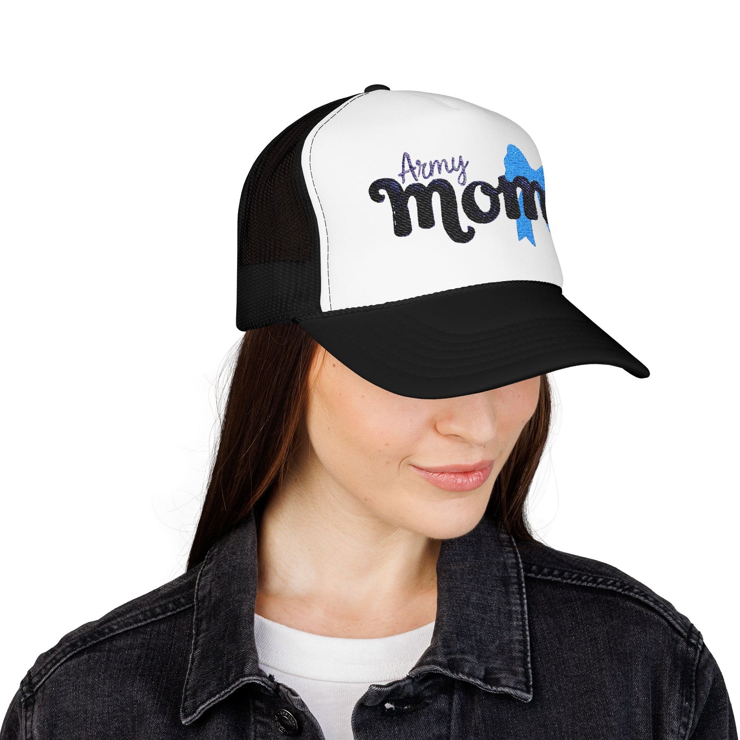 Army Mom Foam Trucker Hat (Embroidered) - Stylish Headwear for Special Occasions, Gift for Mother's Day, Veterans Day, Patriotic [...]