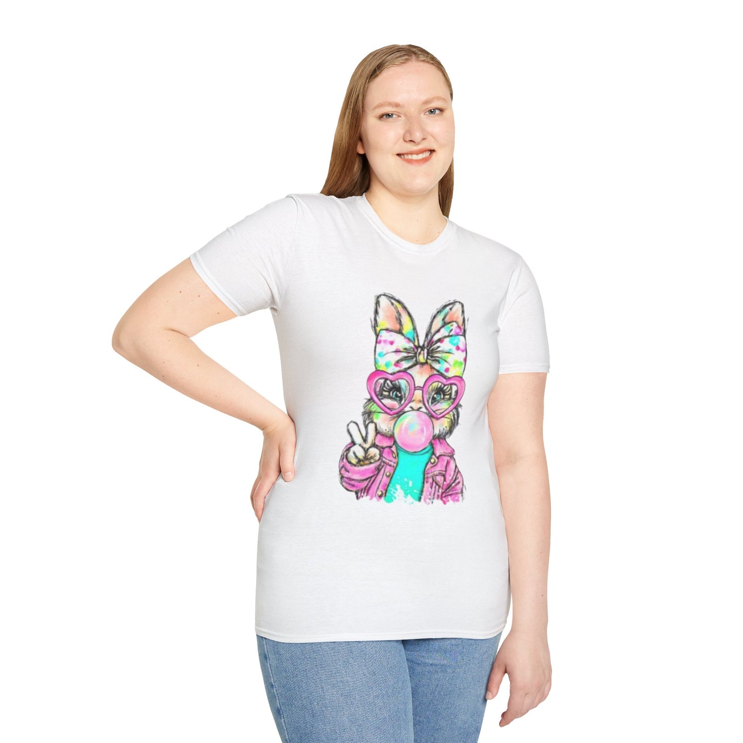 Bubblegum Bunny Easter Shirt | Cute Pastel Bunny Graphic Tee