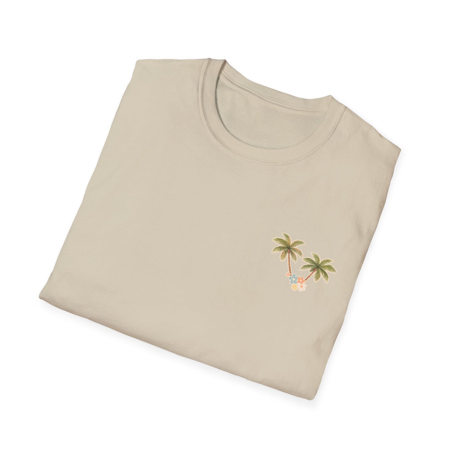 Golden Lab Beach Tee – Retro Summer Dog Shirt with Sunglasses | Coastal Back Graphic + Palm Chest Print