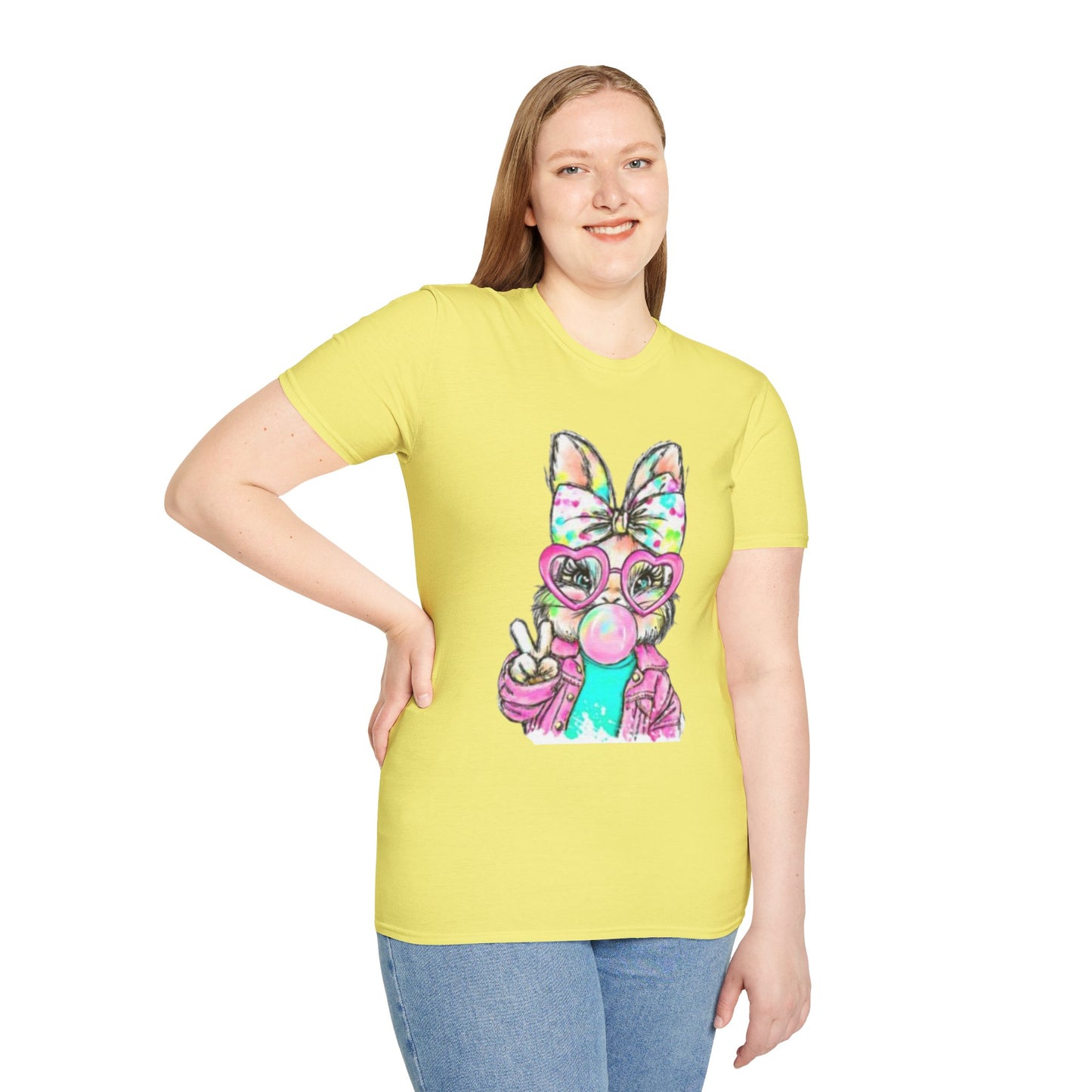 Bubblegum Bunny Easter Shirt | Cute Pastel Bunny Graphic Tee