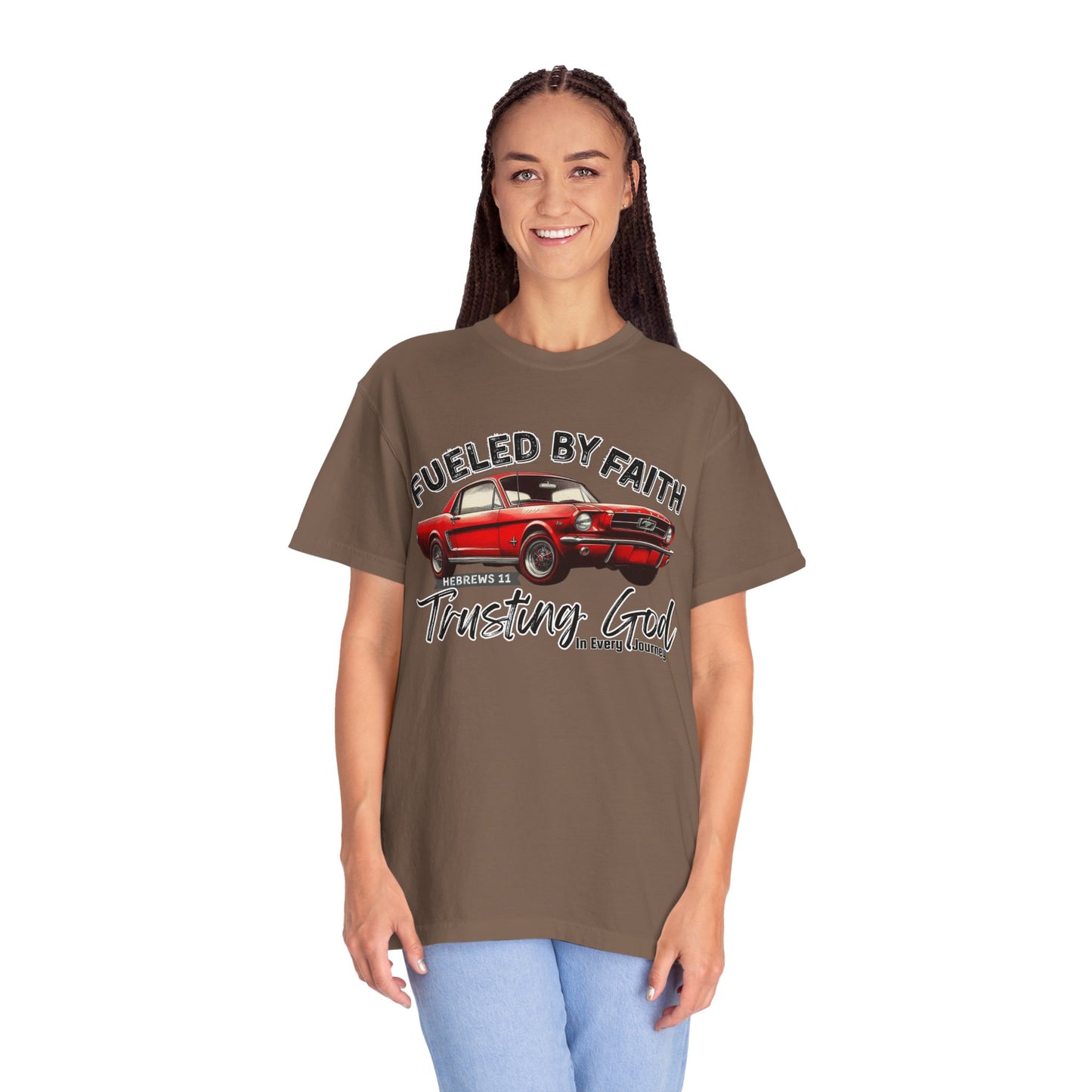 Fueled by Faith Mustang T-Shirt Trusting God | Hebrews 11 | Comfort Colors®