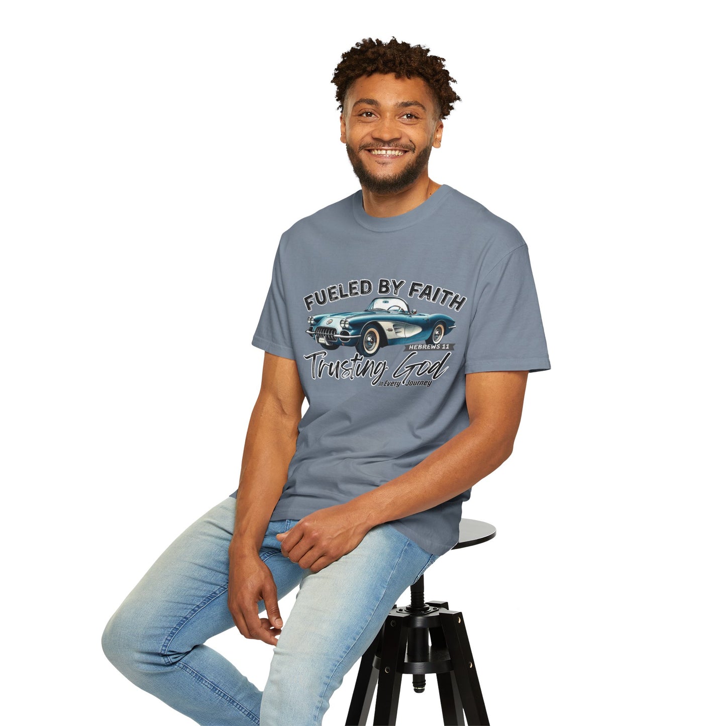 Fueled by Faith Corvette T-Shirt Trusting God | Hebrews 11 | Comfort Colors®