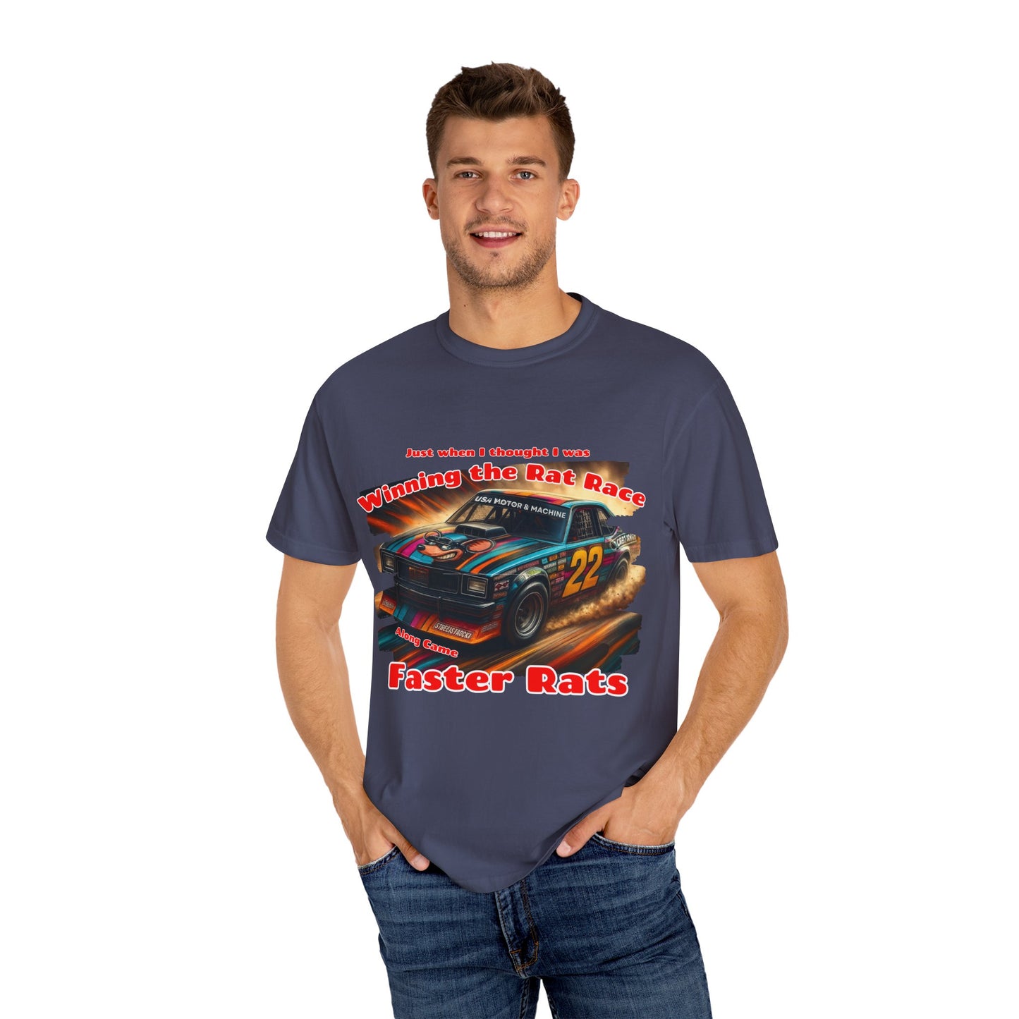 Faster Rats Racing T-Shirt | Vintage Car Tee, Unisex Gift, Racing Theme Apparel, Casual Wear, Motorsport Lover's Shirt