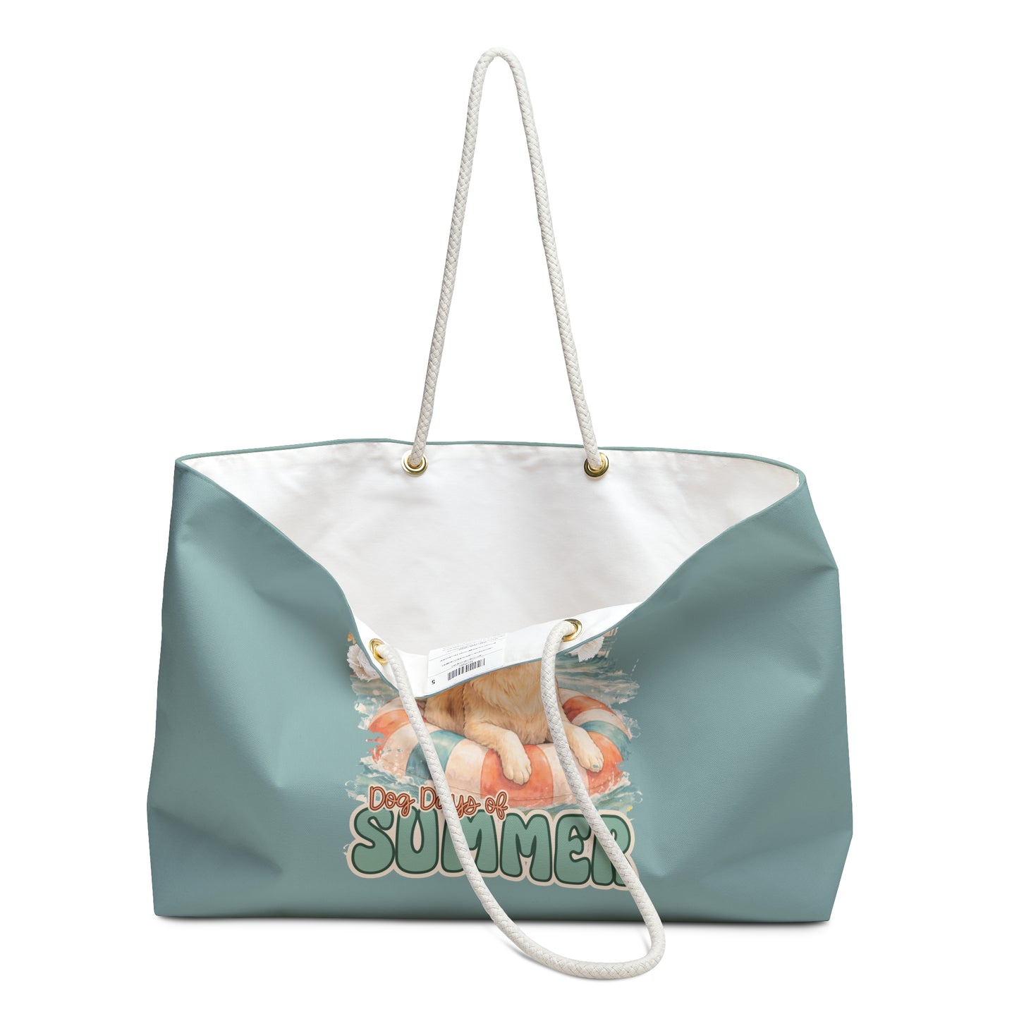 Personalized Dog Days of Summer Weekender Bag – Golden Lab Beach Tote | Custom Travel Bag | Cute Dog Lover Overnight Bag