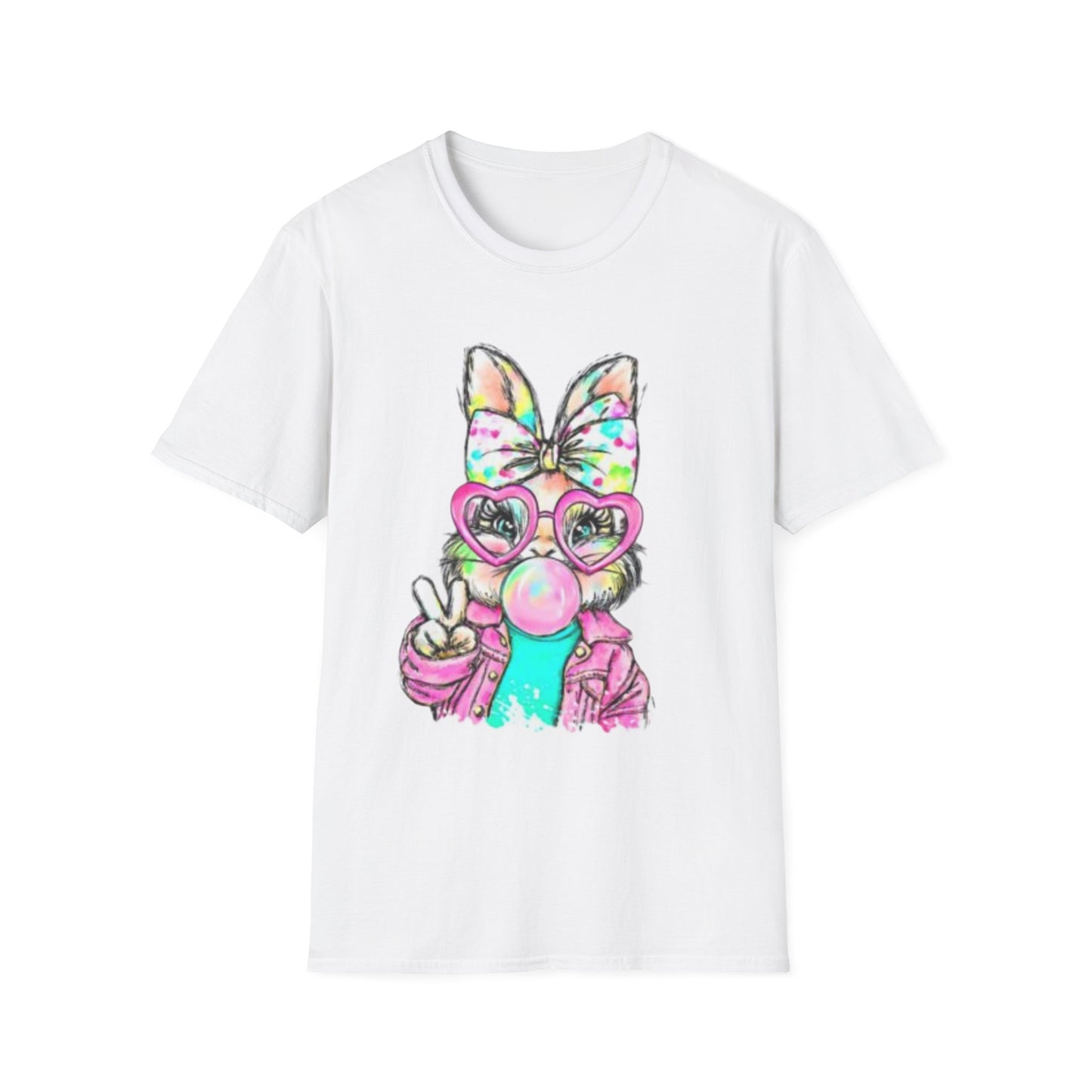 Bubblegum Bunny Easter Shirt | Cute Pastel Bunny Graphic Tee