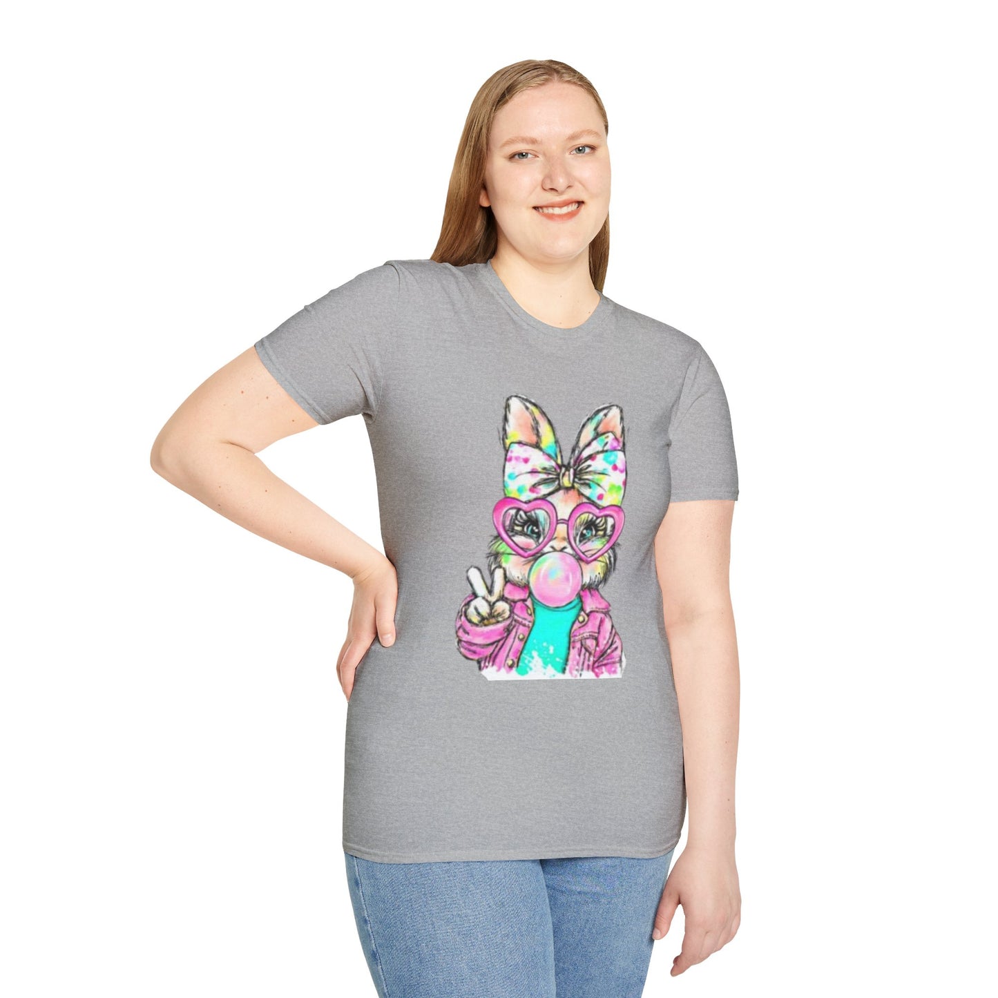 Bubblegum Bunny Easter Shirt | Cute Pastel Bunny Graphic Tee