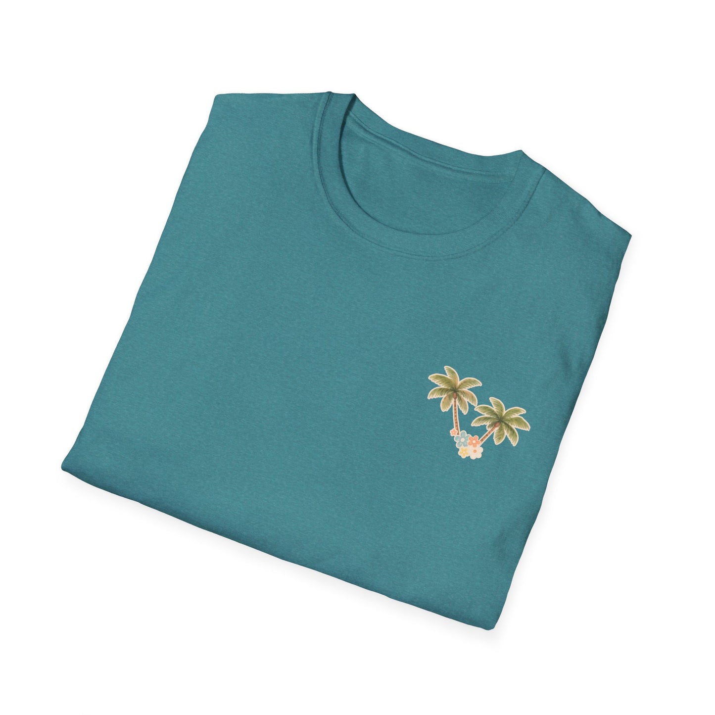 Golden Lab Beach Tee – Retro Summer Dog Shirt with Sunglasses | Coastal Back Graphic + Palm Chest Print