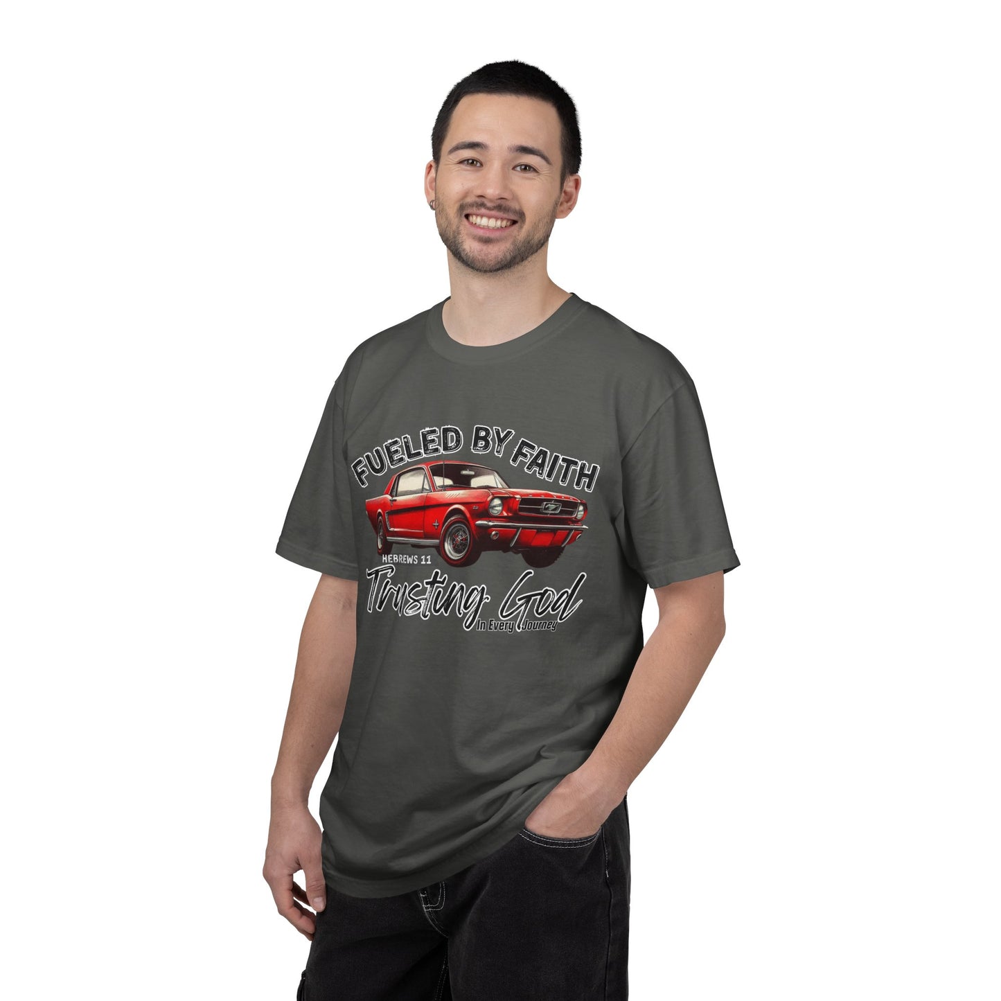 Fueled by Faith Mustang T-Shirt Trusting God | Hebrews 11 | Comfort Colors®