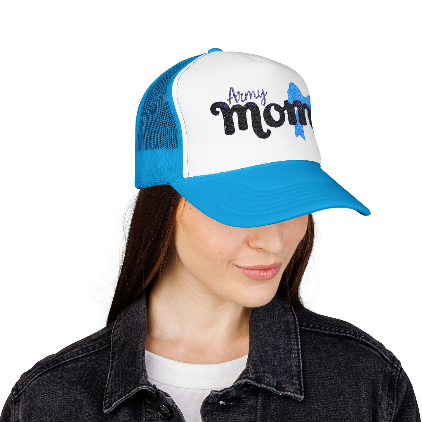 Army Mom Foam Trucker Hat (Embroidered) - Stylish Headwear for Special Occasions, Gift for Mother's Day, Veterans Day, Patriotic [...]