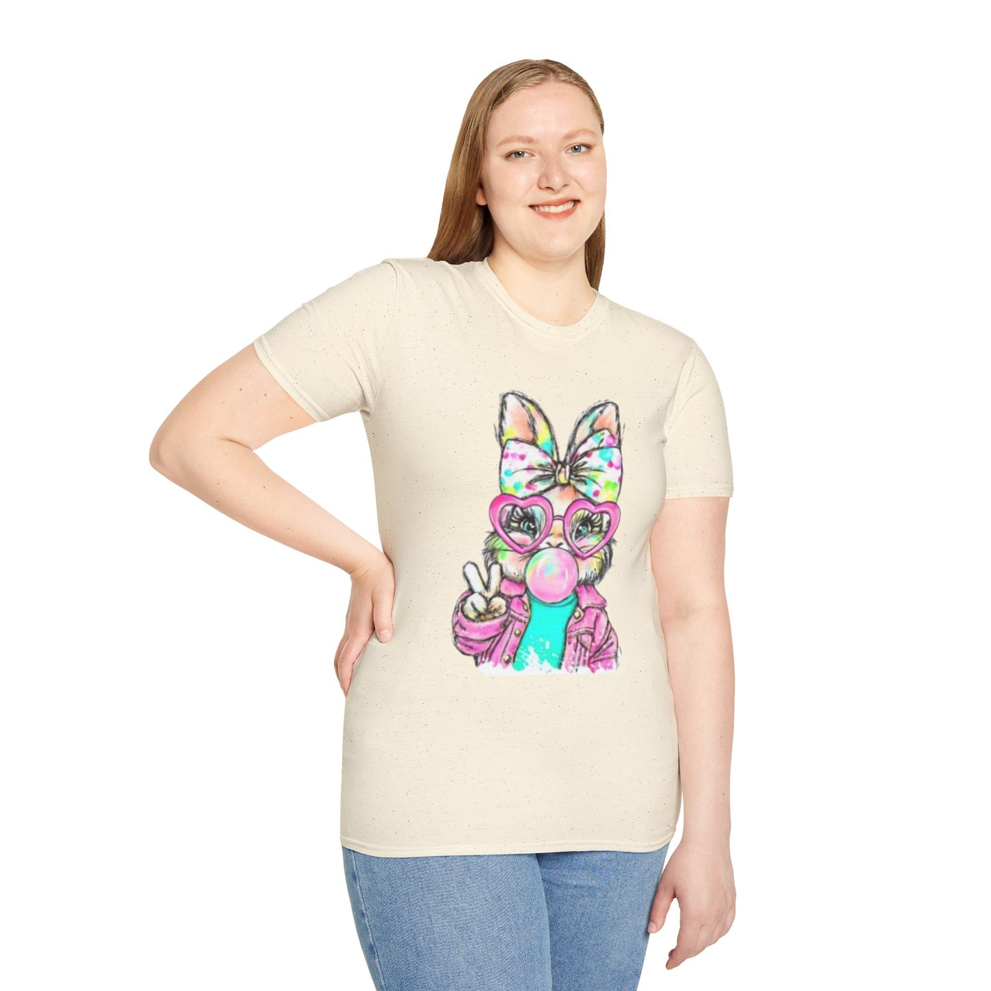 Bubblegum Bunny Easter Shirt | Cute Pastel Bunny Graphic Tee