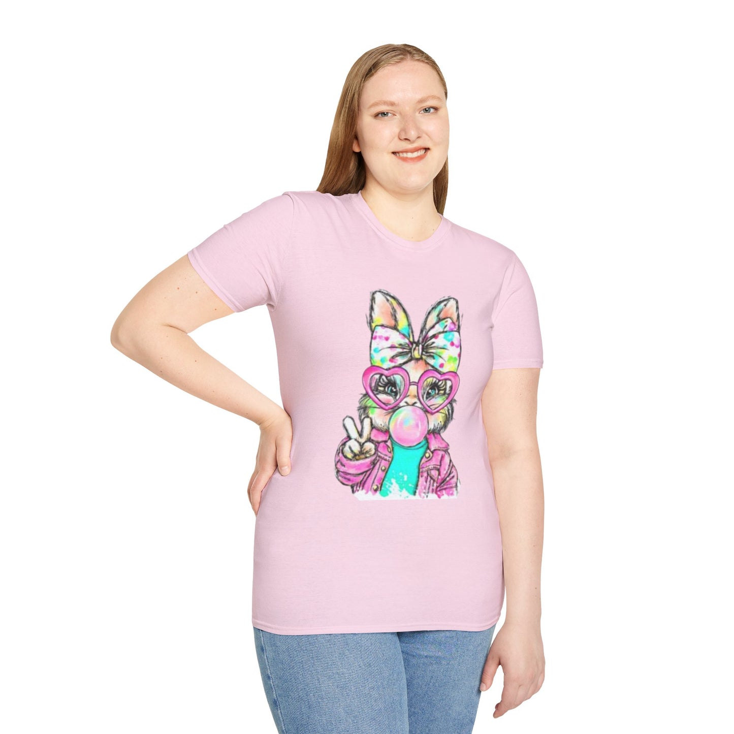 Bubblegum Bunny Easter Shirt | Cute Pastel Bunny Graphic Tee