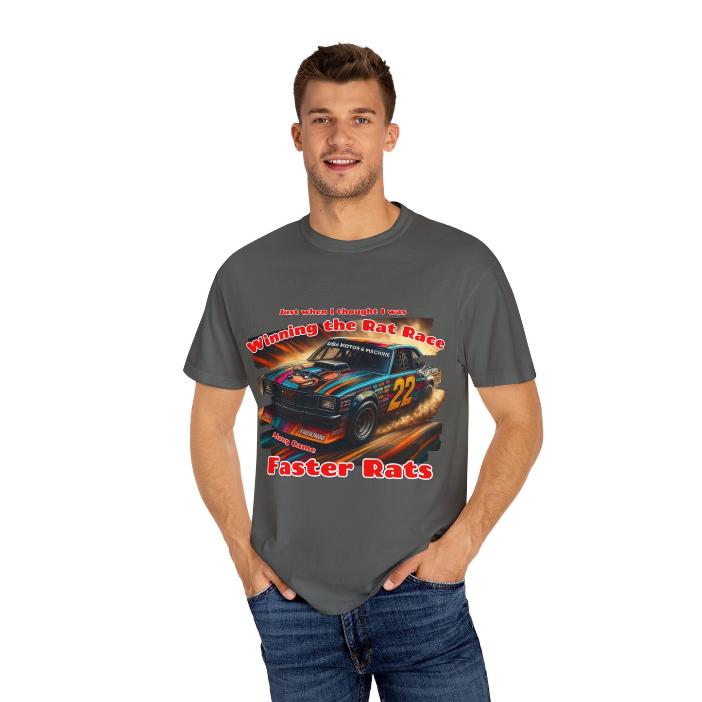 Faster Rats Racing T-Shirt | Vintage Car Tee, Unisex Gift, Racing Theme Apparel, Casual Wear, Motorsport Lover's Shirt