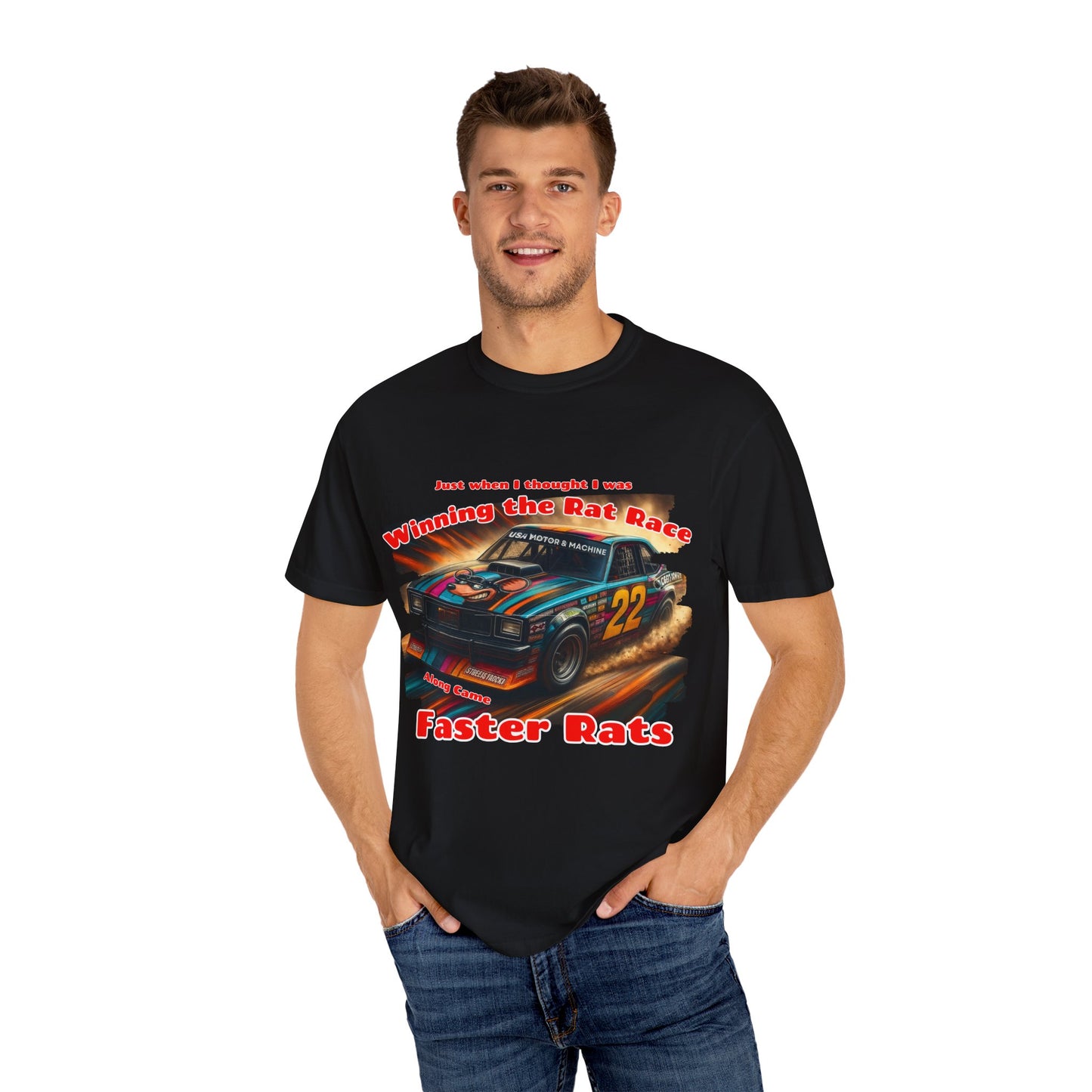 Faster Rats Racing T-Shirt | Vintage Car Tee, Unisex Gift, Racing Theme Apparel, Casual Wear, Motorsport Lover's Shirt