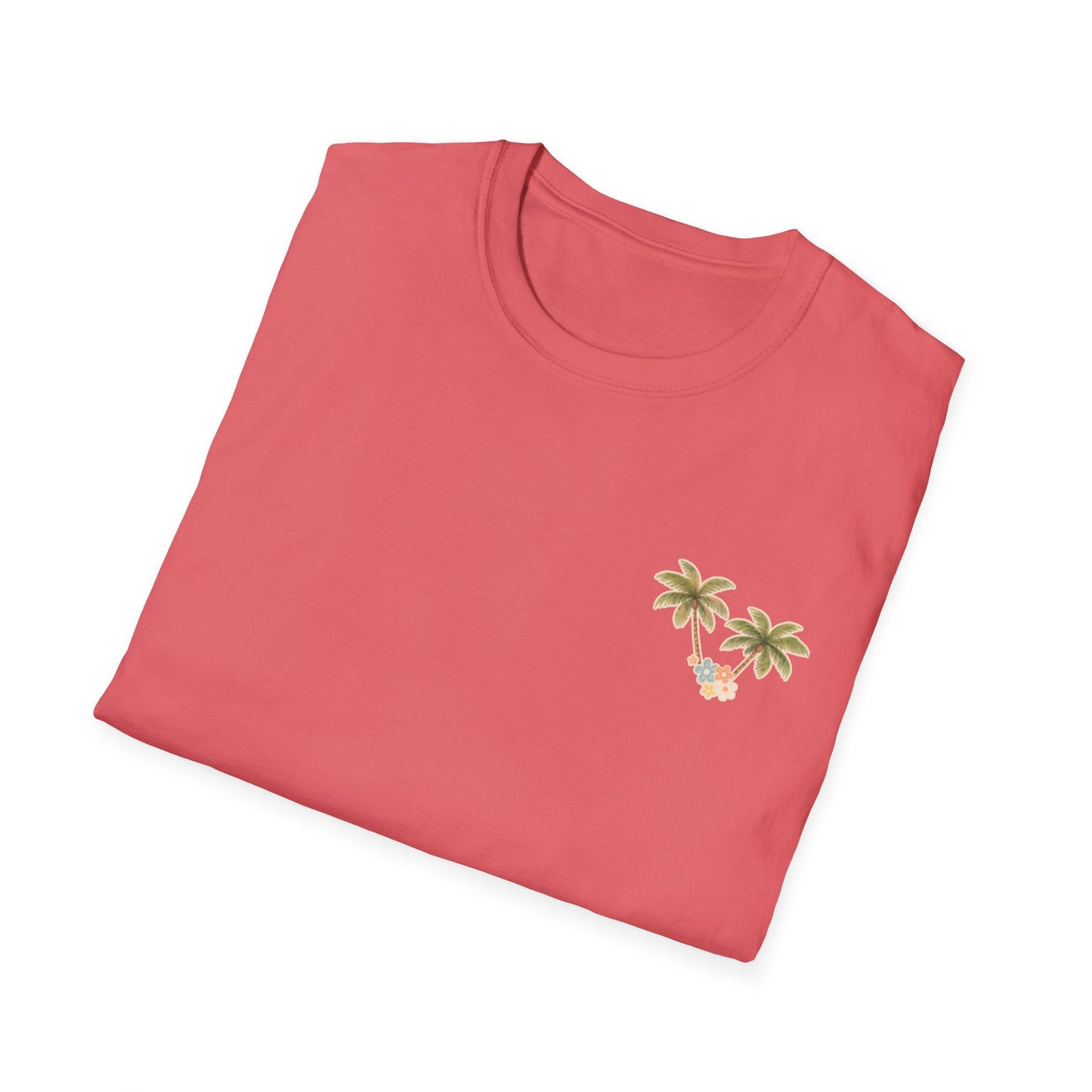 Golden Lab Beach Tee – Retro Summer Dog Shirt with Sunglasses | Coastal Back Graphic + Palm Chest Print