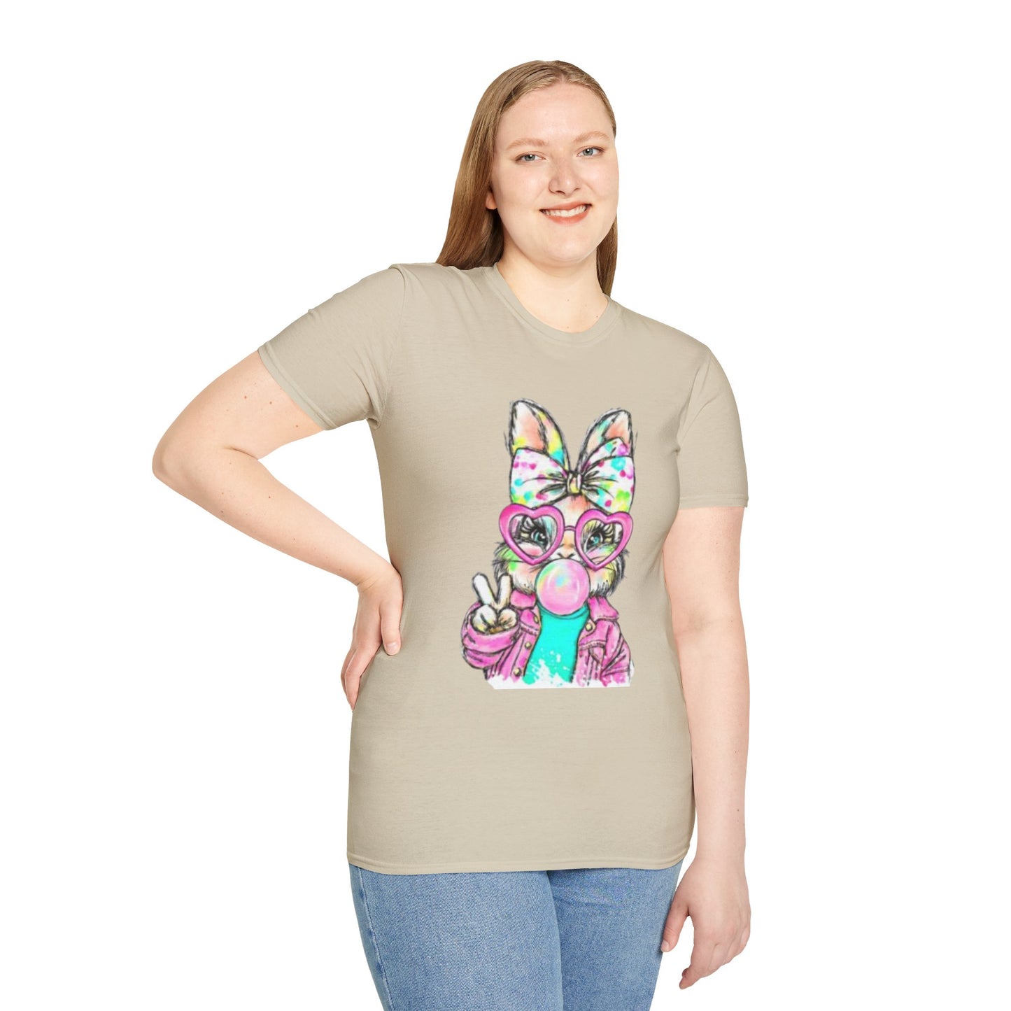 Bubblegum Bunny Easter Shirt | Cute Pastel Bunny Graphic Tee