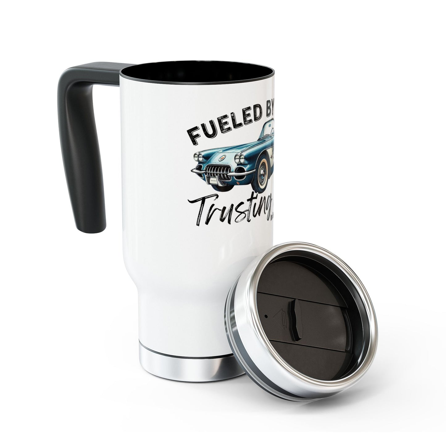 Fueled by Faith Christian 14 oz Stainless Steel Travel Mug – Classic Car Hebrews 11 Inspirational Tumbler