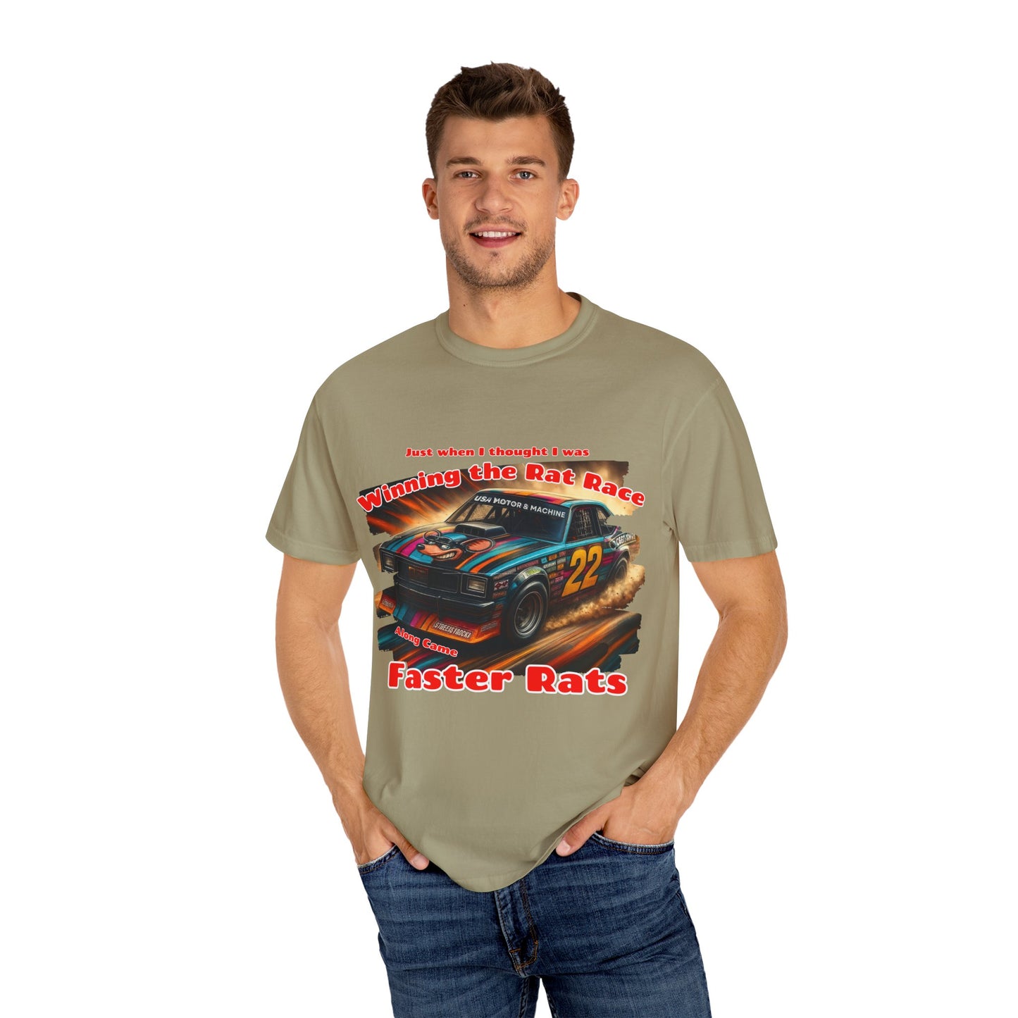 Faster Rats Racing T-Shirt | Vintage Car Tee, Unisex Gift, Racing Theme Apparel, Casual Wear, Motorsport Lover's Shirt