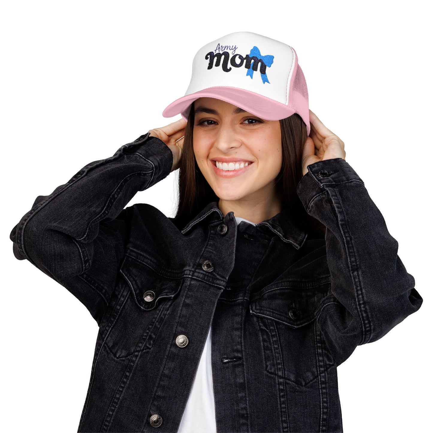 Army Mom Foam Trucker Hat (Embroidered) - Stylish Headwear for Special Occasions, Gift for Mother's Day, Veterans Day, Patriotic [...]