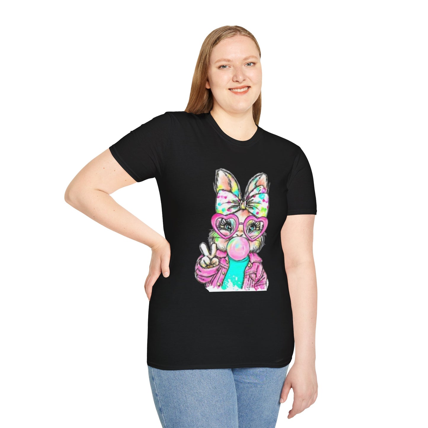 Bubblegum Bunny Easter Shirt | Cute Pastel Bunny Graphic Tee