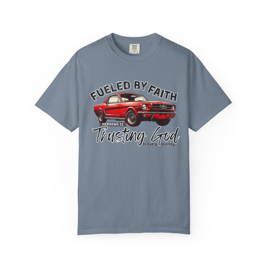Fueled by Faith Mustang T-Shirt Trusting God | Hebrews 11 | Comfort Colors®