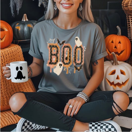 BOO Ghost Halloween T-Shirt | Cute Spooky Season Tee