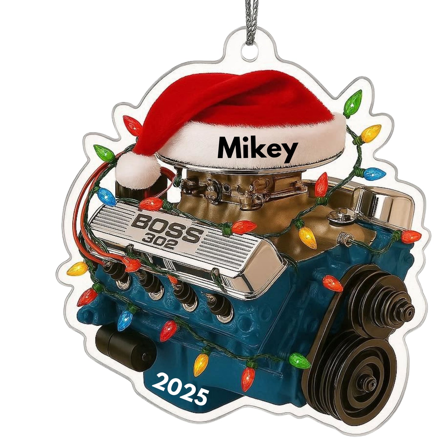 Personalized Ford Boss 302 Engine Christmas Ornament – Custom Acrylic Car Lover Gift 2025
