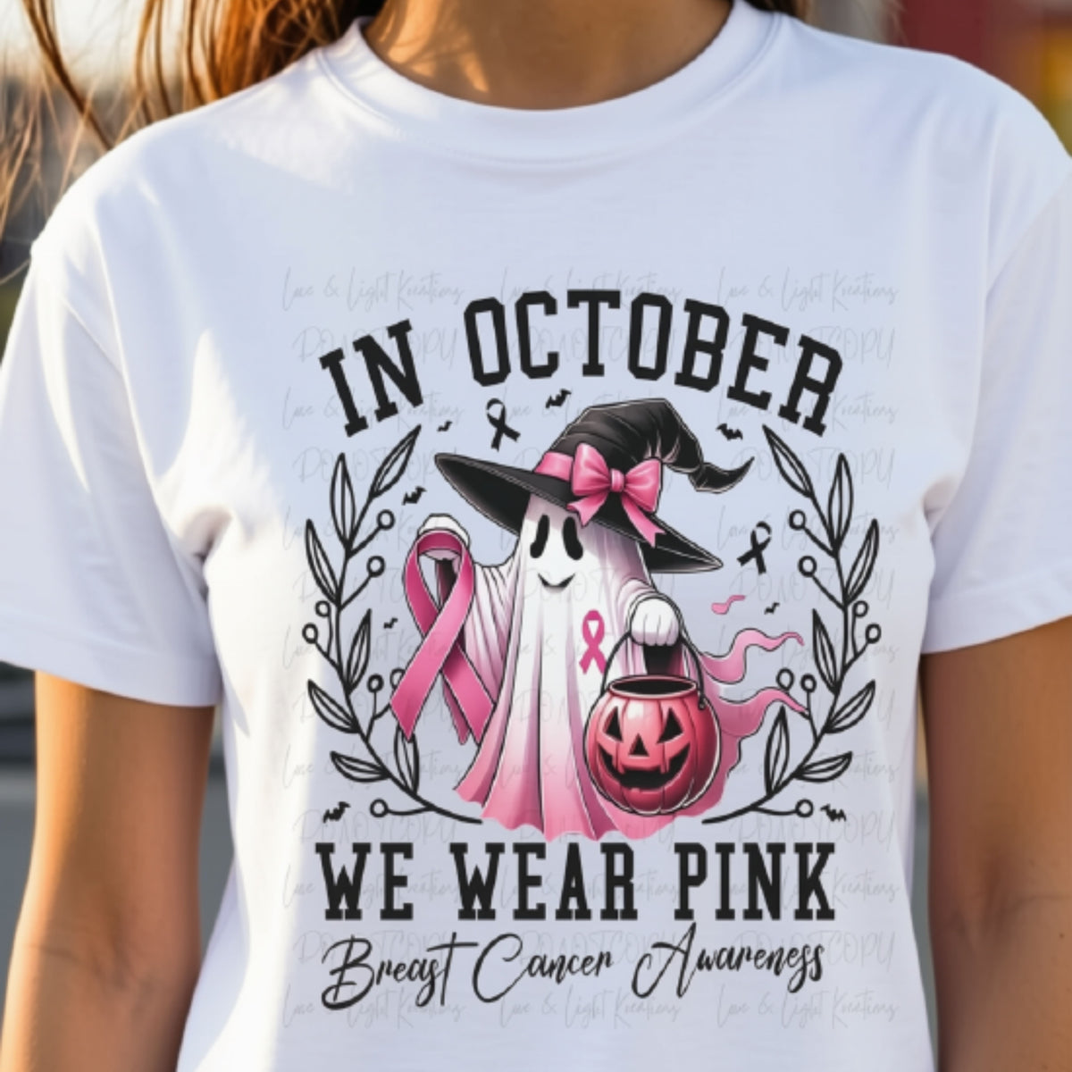 October Pink Ghost Awareness T-Shirt | Halloween Pink Tee