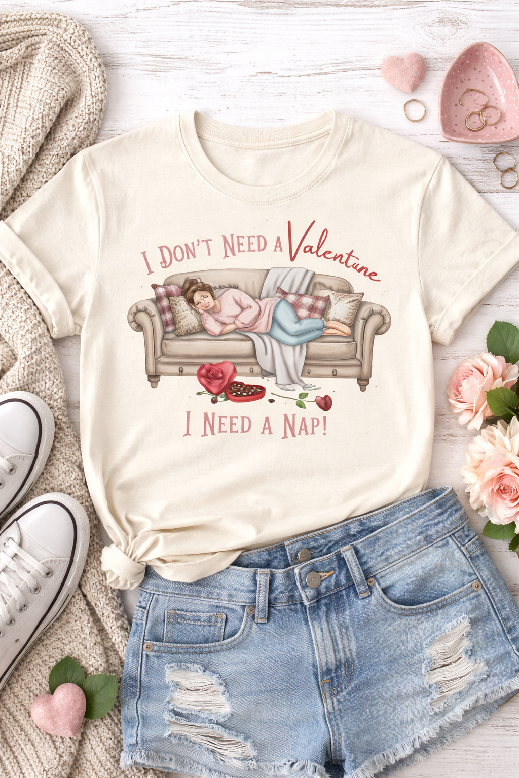 I Don’t Need a Valentine I Need a Nap Shirt | Funny Valentine Tee | Cozy Anti Valentine Shirt | Gildan Graphic Tee