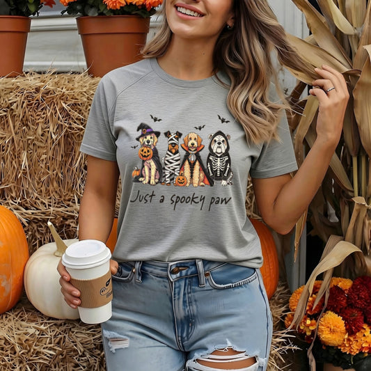 Just a Spooky Paw Halloween Dog T-Shirt | Pet Lover Tee
