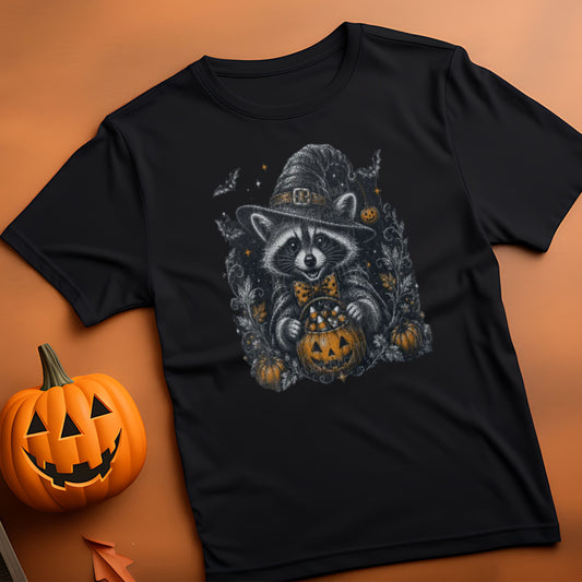 Witchy Raccoon Halloween T-Shirt | Vintage Spooky Tee
