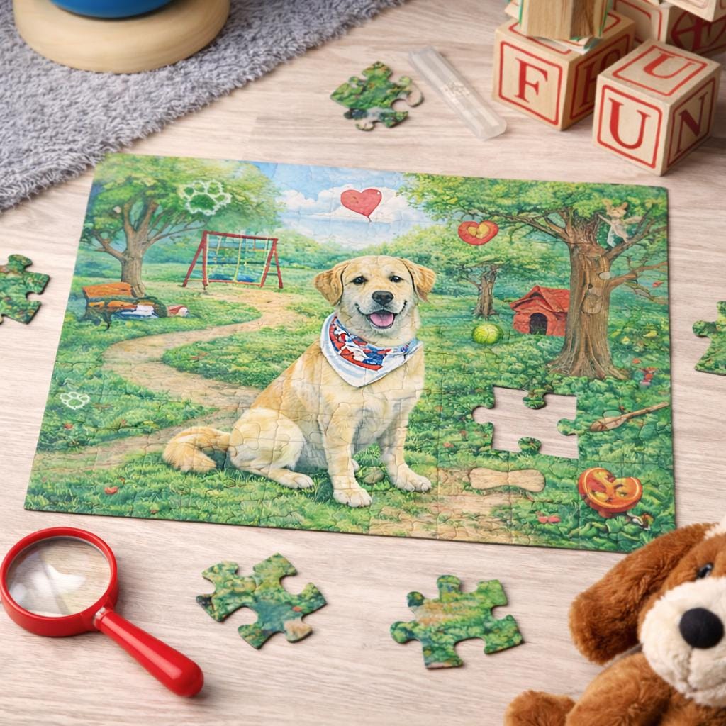 Dog I Spy Puzzle for Kids – 30 Piece Puppy Hidden Object Puzzle for Children Ages 4–10