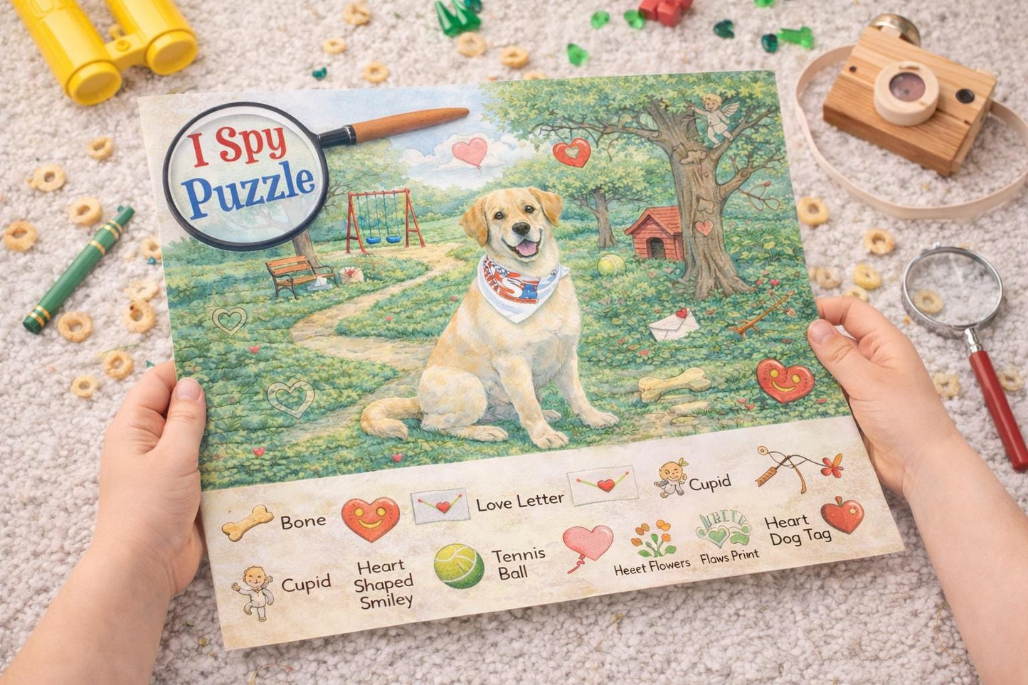 Dog I Spy Puzzle for Kids – 30 Piece Puppy Hidden Object Puzzle for Children Ages 4–10